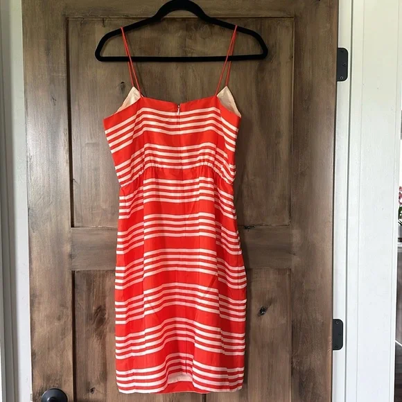 J. Crew Orange and White Dress - Picture 9 of 12